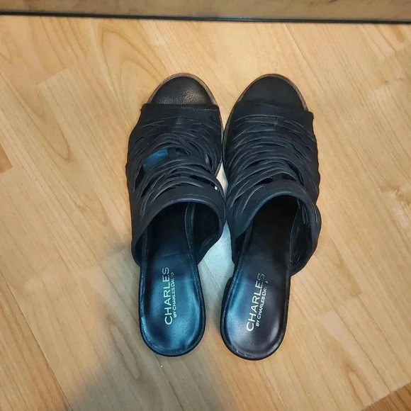 Charles David |  Leather Strappy Mules Slides - Picture 5 of 11